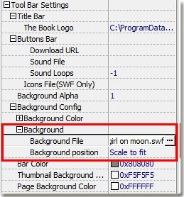 insert swf flash background image to flash catalog