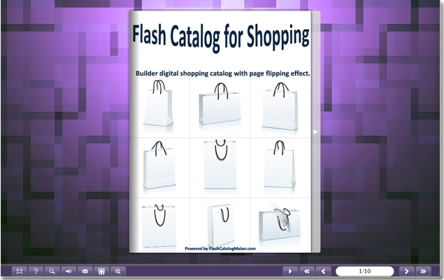 flipping flash catalog with book appearance