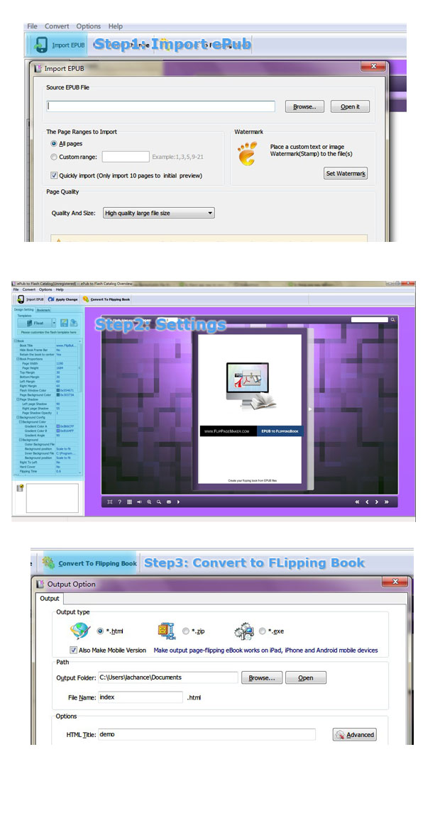 epub to flash catalog steps