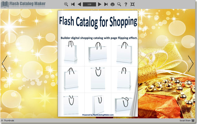 flash catalog without setting thickness of flipping pages