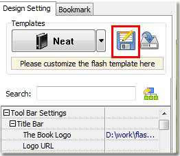 save flip book template settings