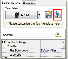 import saved template settings to flip book