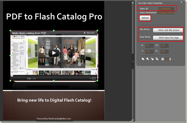 add you tube video to flash catalog