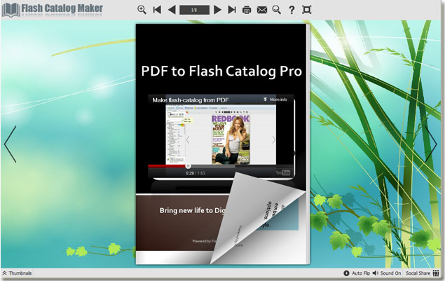 flash catalog with embedded you tube video