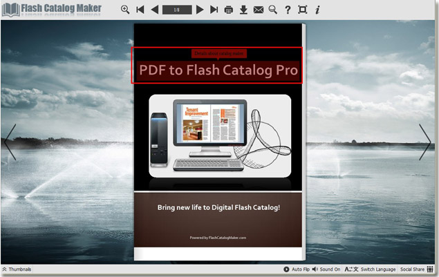 product catalog with embedded link