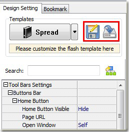 save template settings of flash catalog