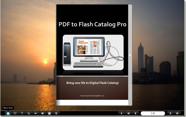 flash catalog with home button