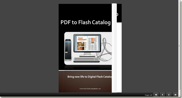 single page flip view mode of flash catalog on mobile