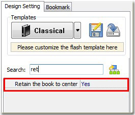 retain flash catalog to center setting option