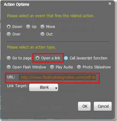 define the button of flash catalog