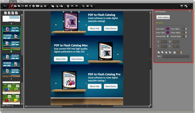 easily edit digital product catalog with adding links by catalog software