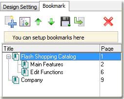 edit or add bookmark of flash catalog