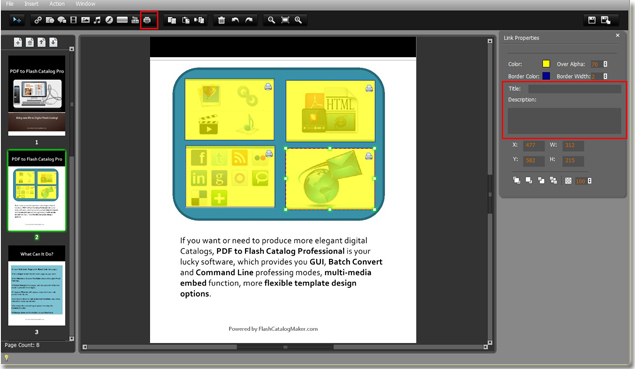 add printable area to flash catalog for people to print out