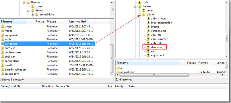 upload all files by filezilla