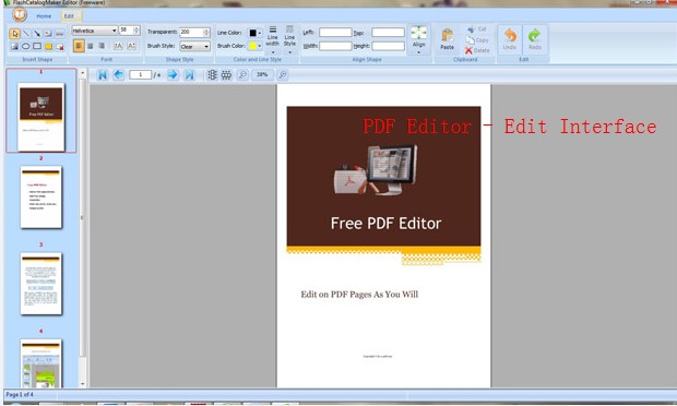 free pdf editor - edit interface