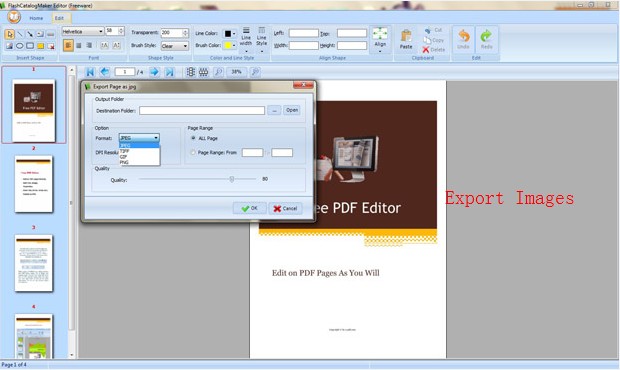 free pdf editor - export images