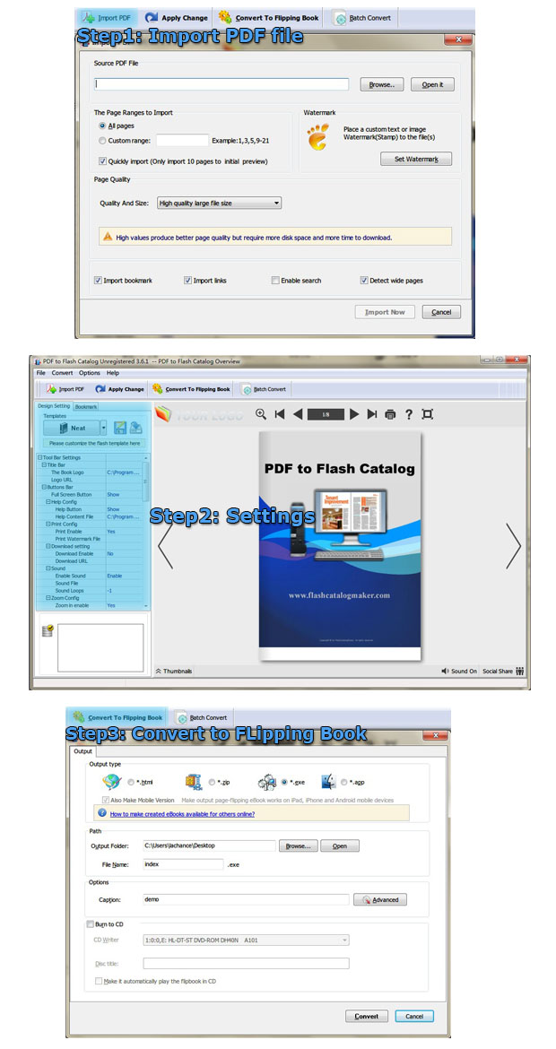 pdf to flash catalog steps