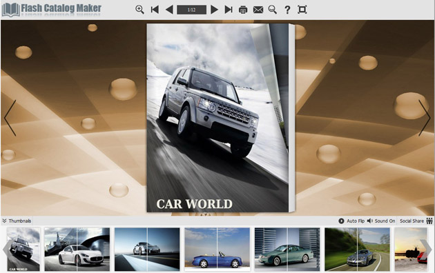 Windows 7 Flash Catalog Templates of Cool Car 1.0 full